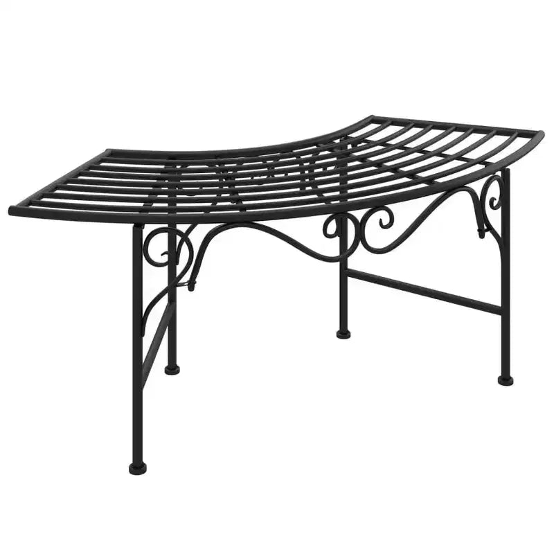 vidaXL - Banc d'arbre acier noir - 44,5 Siège de jardin de patio