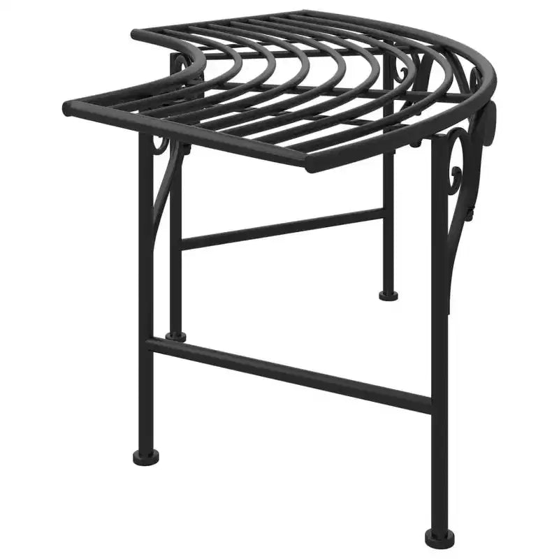 vidaXL - Banc d'arbre acier noir - 44,5 Siège de jardin de patio