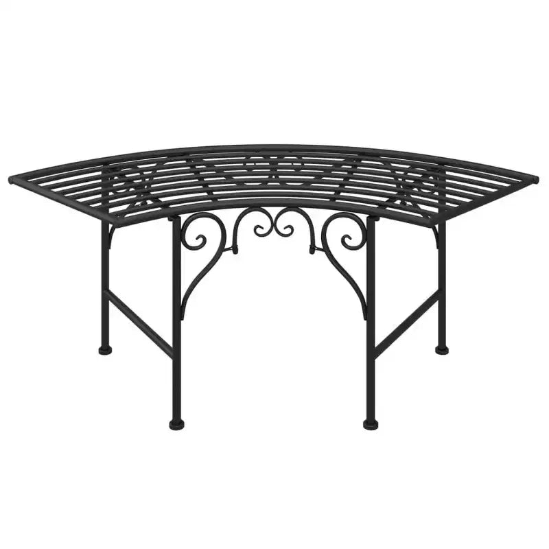 vidaXL - Banc d'arbre acier noir - 44,5 Siège de jardin de patio