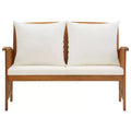 vidaXL Patio Bench with Cushions 46.9 Solid Acacia Wood