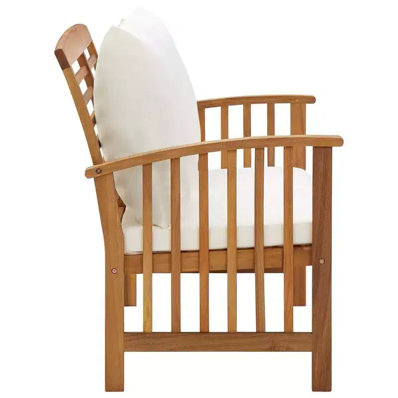 Banc de jardin vidaXL avec coussins 119 cm Bois d'acacia massif