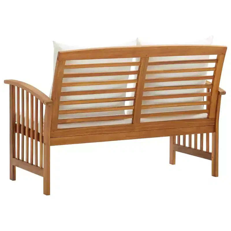 Banc de jardin vidaXL avec coussins 119 cm Bois d'acacia massif