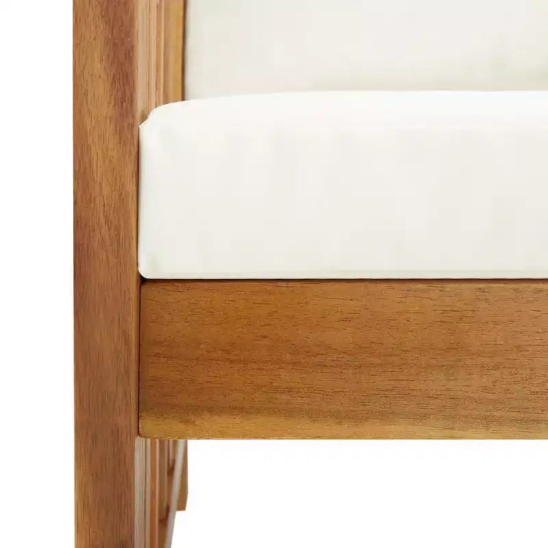 Banc de jardin vidaXL avec coussins 119 cm Bois d'acacia massif