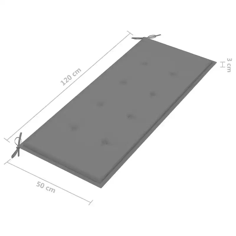 vidaXL Banc de jardin à deux places en bois d'eucalyptus avec coussin gris - Sièges d'extérieur pour jardin, terrasse, balcon - Ergonomique 120 x 60 x 89 cm