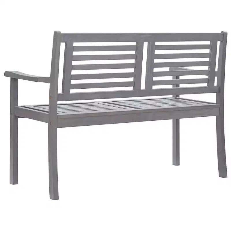 vidaXL Banc/Causeuse de jardin 2 places en bois d'eucalyptus gris avec coussin anthracite pour jardin, terrasse, extérieur
