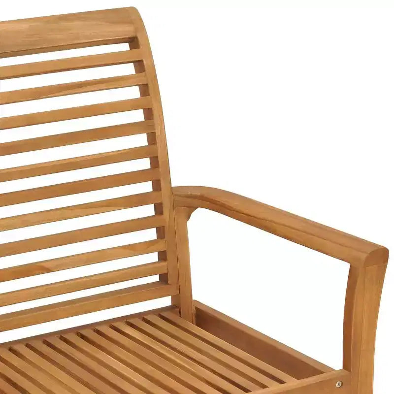 vidaXL Banc de jardin en teck massif avec coussin taupe – 112 cm, mobilier d'extérieur résistant aux intempéries et finition lisse et finement poncée