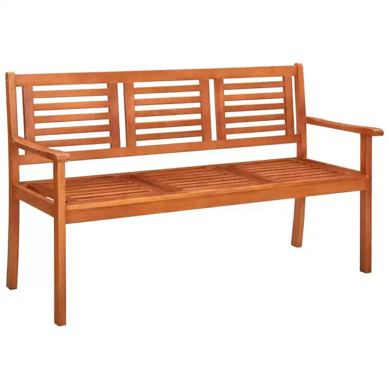 vidaXL 3-Seater Solid Eucalyptus Wood Patio Bench with Cushion in Bright Green - Ergonomically Designed Outdoor Furniture for Gardens, Terraces