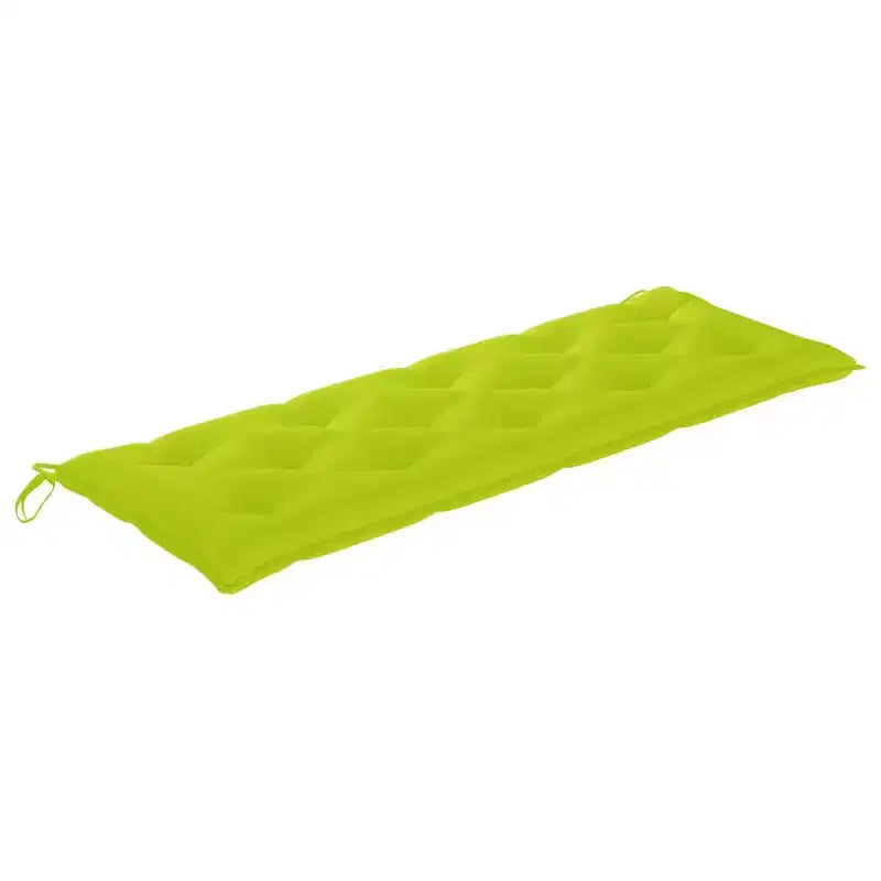 vidaXL Banc de jardin 3 places en bois d'eucalyptus massif avec coussin vert vif - Mobilier d'extérieur ergonomique pour jardins, terrasses