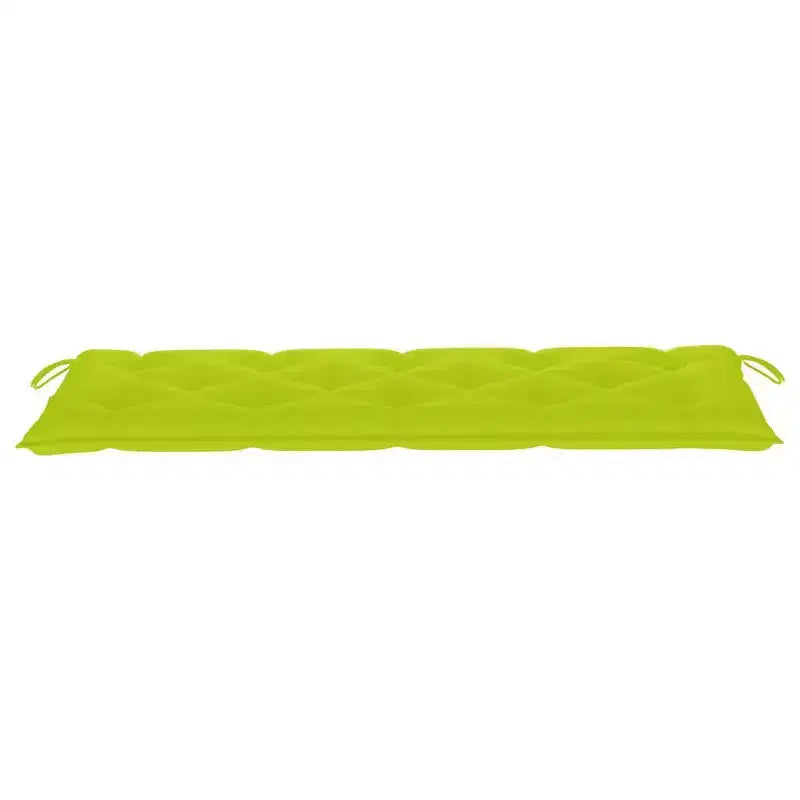 vidaXL Banc de jardin 3 places en bois d'eucalyptus massif avec coussin vert vif - Mobilier d'extérieur ergonomique pour jardins, terrasses