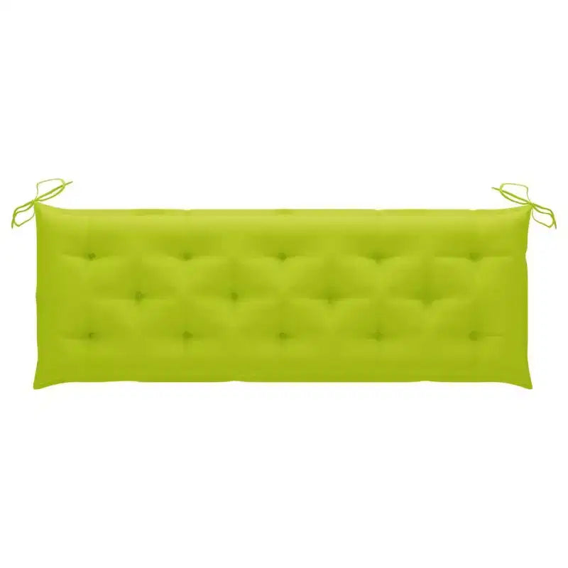 vidaXL Banc de jardin 3 places en bois d'eucalyptus massif avec coussin vert vif - Mobilier d'extérieur ergonomique pour jardins, terrasses