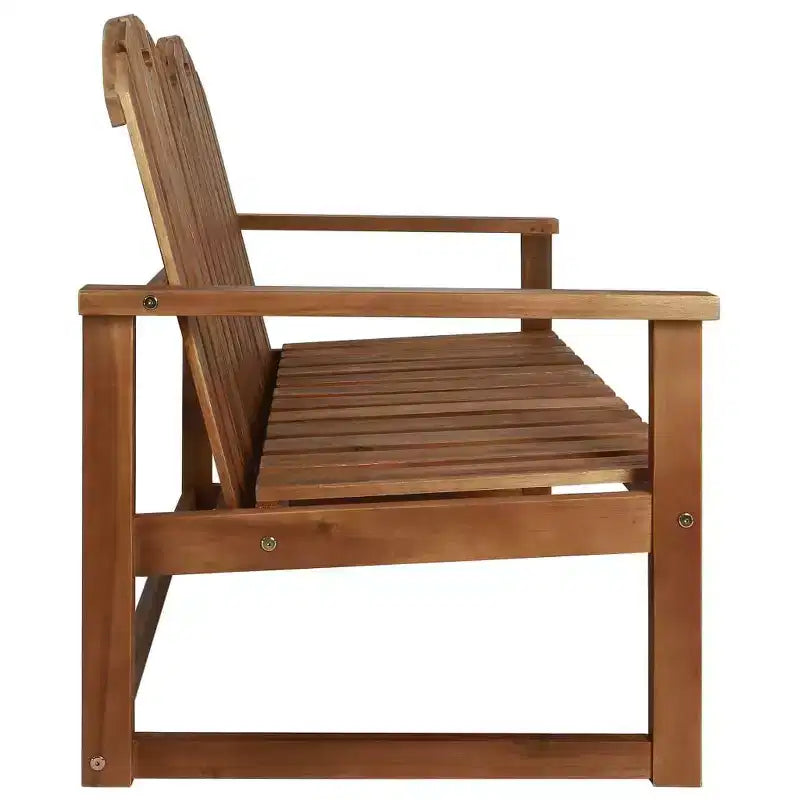 vidaXL Banc de jardin en bois, 110 cm, Bois d'acacia massif, Banc deux places d'extérieur avec accoudoirs et dossier, Marron