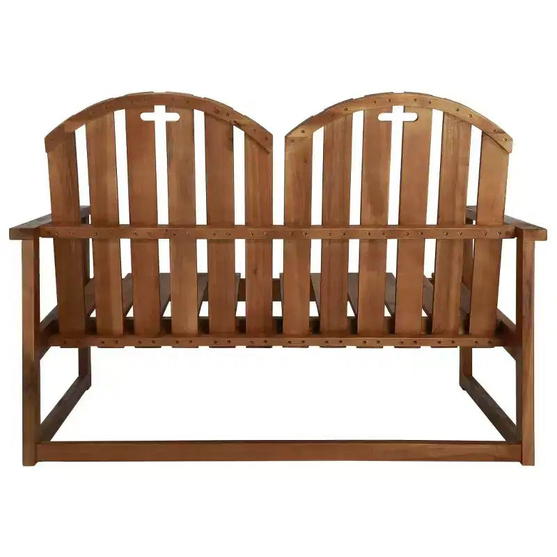 vidaXL Banc de jardin en bois, 110 cm, Bois d'acacia massif, Banc deux places d'extérieur avec accoudoirs et dossier, Marron
