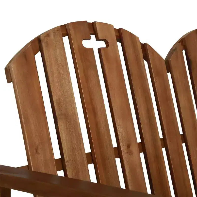 vidaXL Banc de jardin en bois, 110 cm, Bois d'acacia massif, Banc deux places d'extérieur avec accoudoirs et dossier, Marron