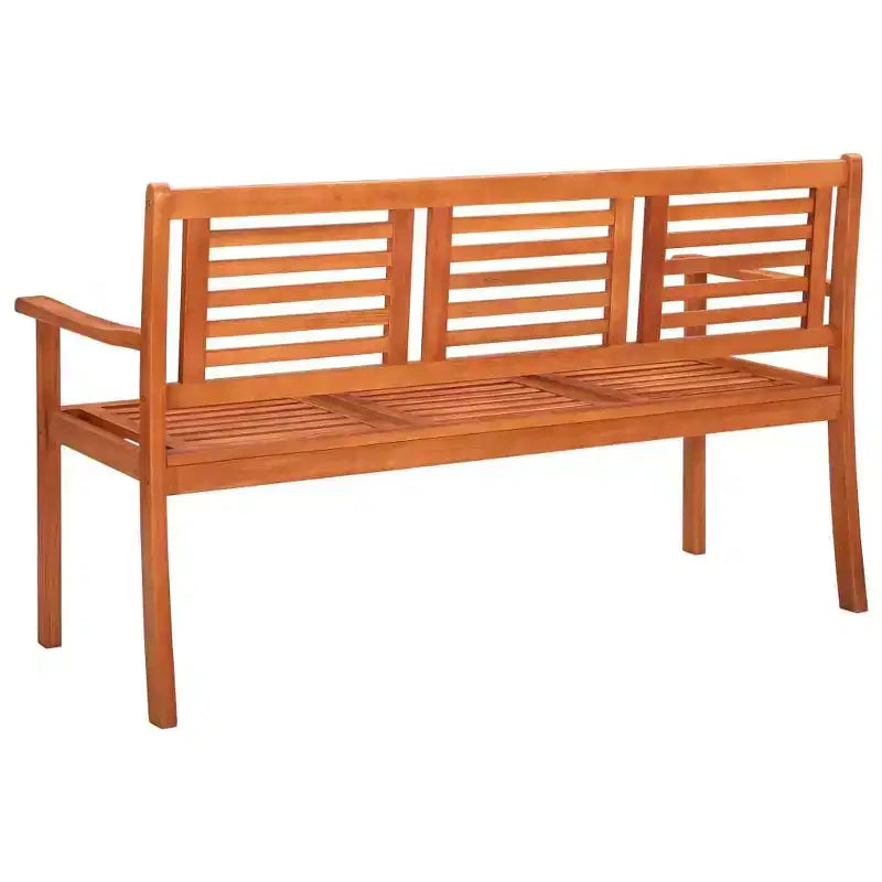 vidaXL Banc de jardin 3 places - Eucalyptus massif avec coussin - Design ergonomique - Finition huilée facile à nettoyer - Coussin vert - 150 cm de large