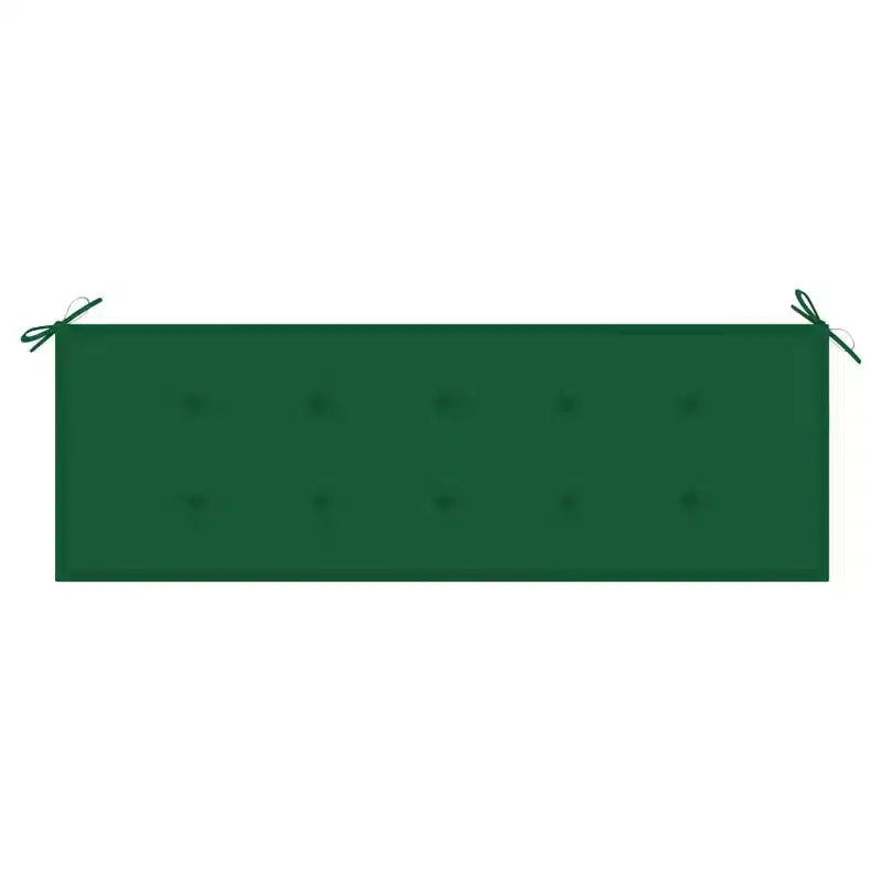 vidaXL Banc de jardin 3 places - Eucalyptus massif avec coussin - Design ergonomique - Finition huilée facile à nettoyer - Coussin vert - 150 cm de large