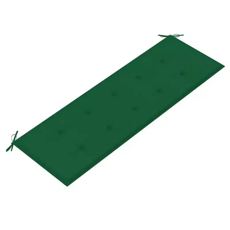 vidaXL Banc de jardin 3 places - Eucalyptus massif avec coussin - Design ergonomique - Finition huilée facile à nettoyer - Coussin vert - 150 cm de large