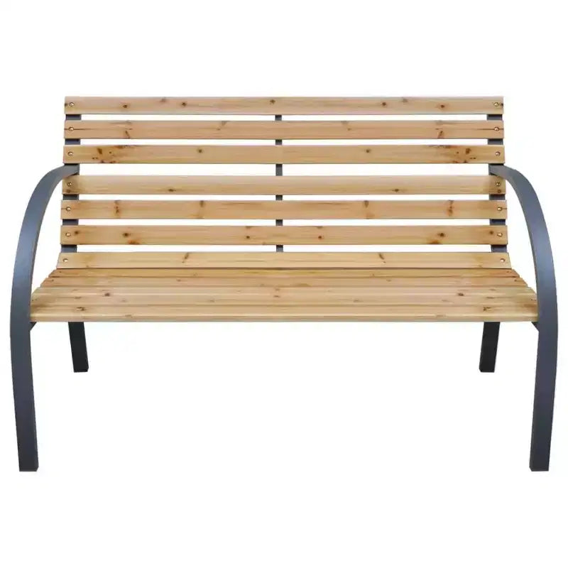 vidaXL Solid Wood Fir Patio Bench 44.1 - Industrial Style Outdoor Seating - Durable, Comfortable and Safe - Perfect for Garden/Patio/Lawn