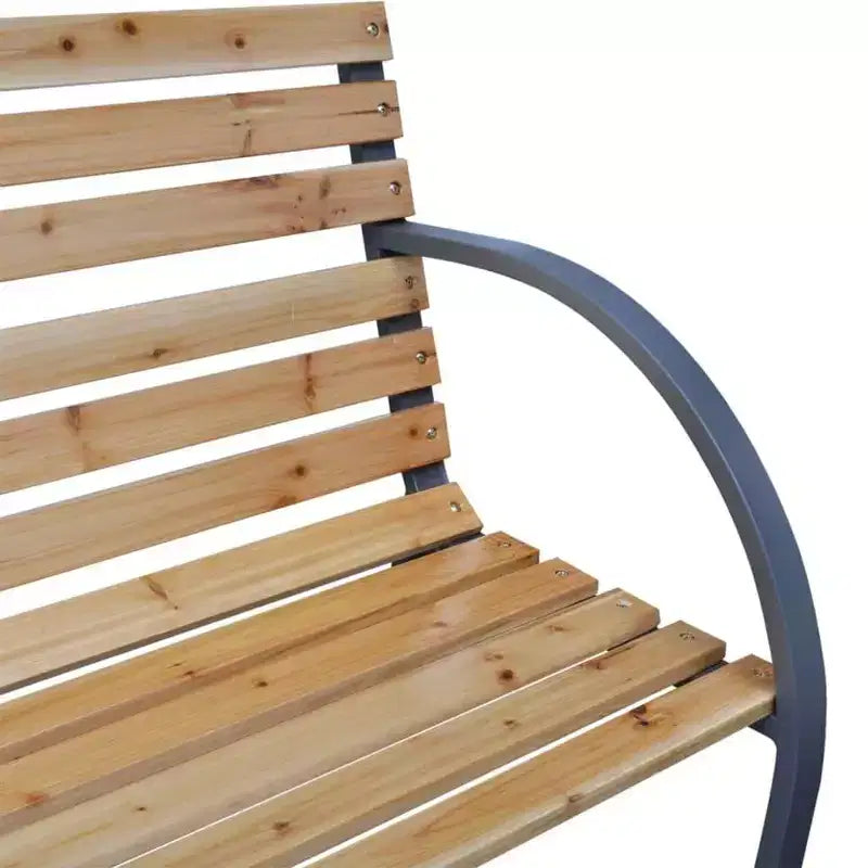 vidaXL Banc de jardin en sapin massif 112 cm - Style industriel - Assise extérieure durable, confortable et sûre - Parfait pour le jardin/la terrasse/la pelouse
