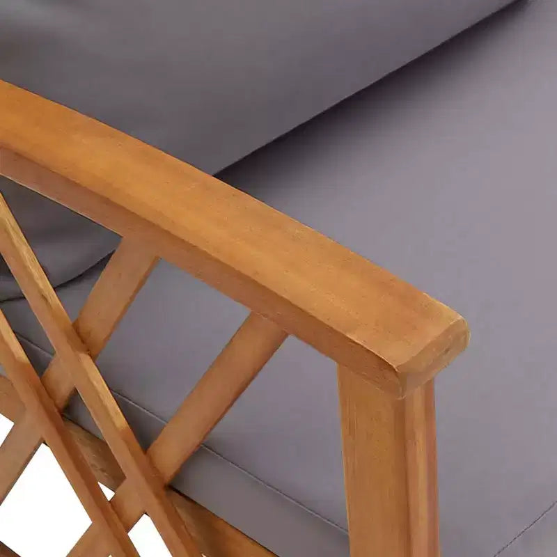 vidaXL Banc de jardin finition bois d'acacia et coussins gris foncé
