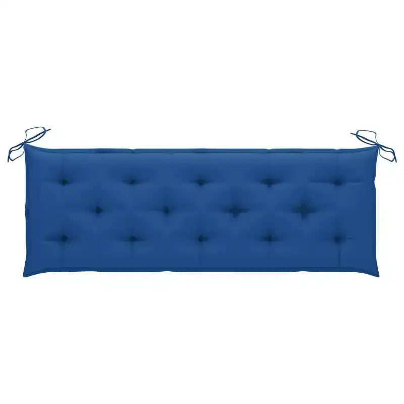 vidaXL Banc de jardin à 3 places avec coussin, en eucalyptus durable, design ergonomique confortable, avec coussin bleu roi