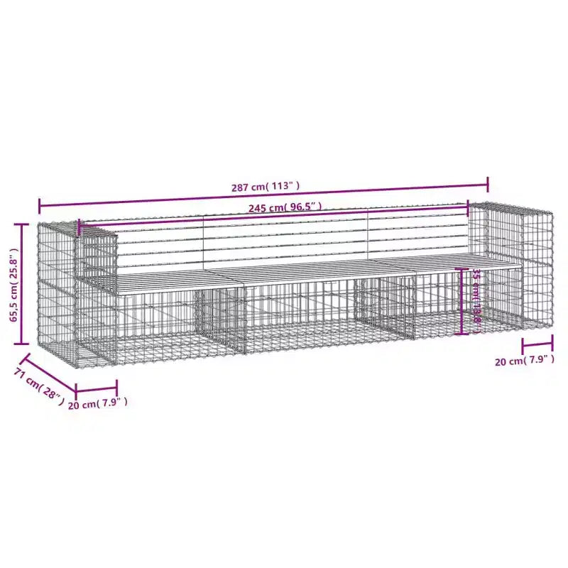 vidaXL Banc de jardin bois Bois de Douglas massif 113 x 28 x 25,8 cm