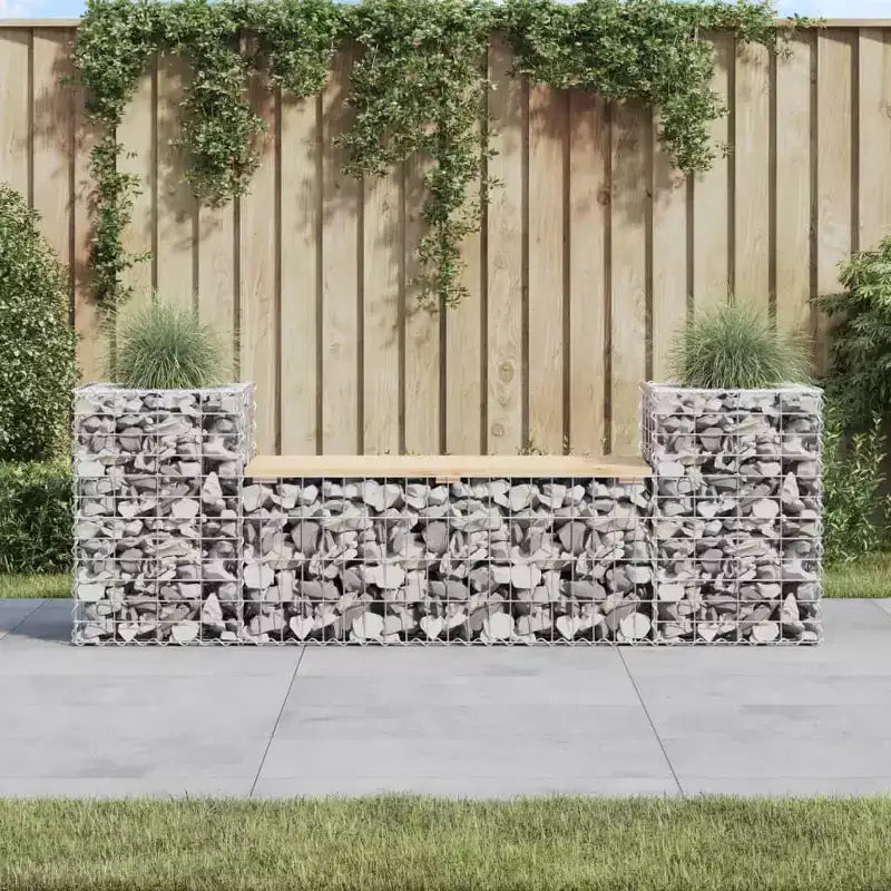 vidaXL Banc de jardin Bois naturel Bois de pin massif Grandes jardinières