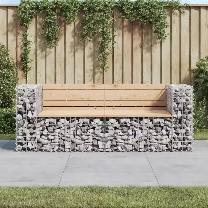 vidaXL Banc de jardin Bois naturel Bois de pin massif, Acier galvanisé