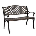 VINGLI 40.5 Outdoor Bench, Anti- Rust Cast Aluminum Garden Bench, Weatherproof Metal Bench for Porch Patio Entryway (Brown)