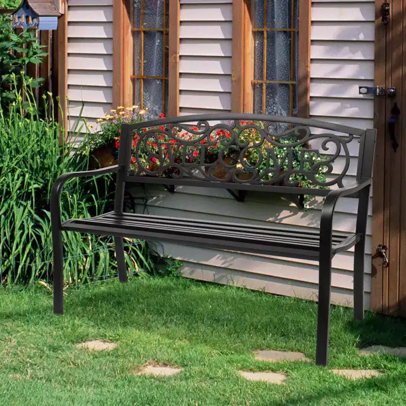 Karl Home | Banc d'extérieur en fer noir de 47 po