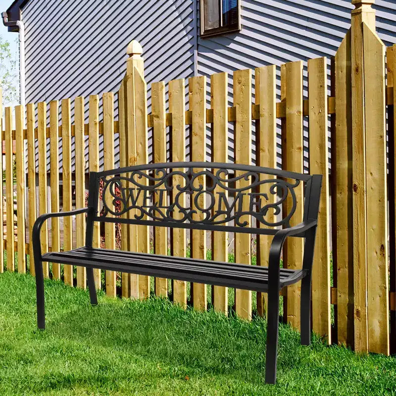 Karl Home | Banc d'extérieur en fer noir de 47 po