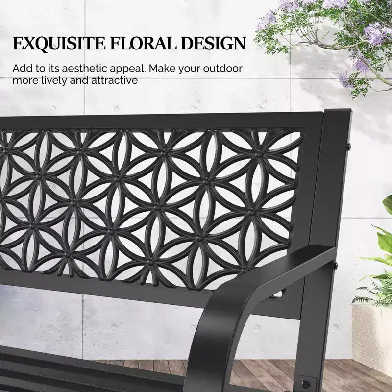Karl Home | Banc d'extérieur en métal de 50 po (7 couleurs offertes)
