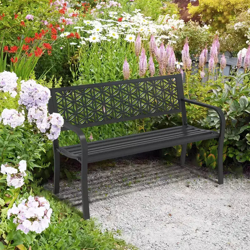 Karl Home | Banc d'extérieur en métal de 50 po (7 couleurs offertes)