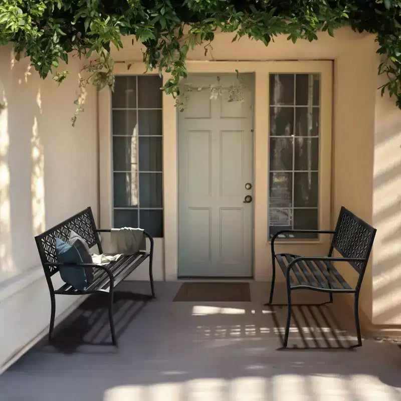 Karl Home | Banc d'extérieur en métal de 50 po (7 couleurs offertes)