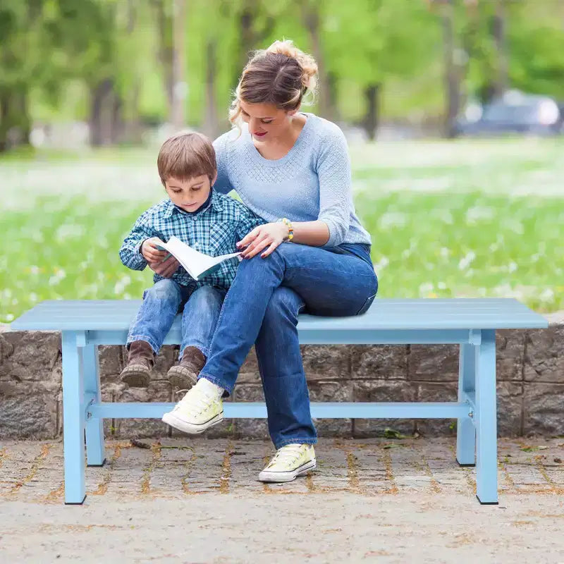 Banc de patio en PEHD de 119,38 cm avec pieds en métal Karl Home