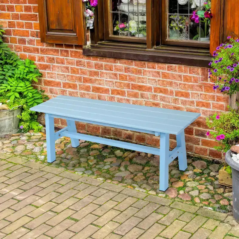 Banc de patio en PEHD de 119,38 cm avec pieds en métal Karl Home