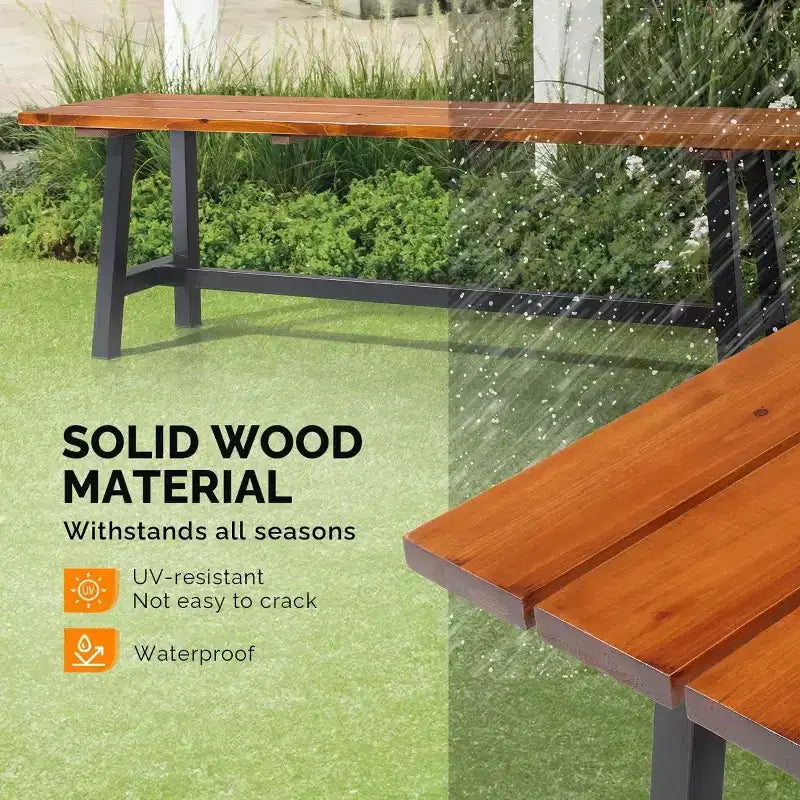 Karl Home | Banc d'extérieur en bois de sapin marron clair