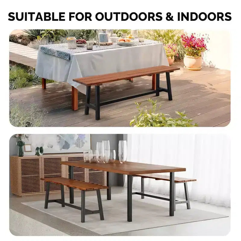 Karl Home | Banc d'extérieur en bois de sapin marron clair