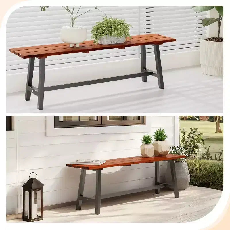 Karl Home | Banc d'extérieur en bois de sapin marron clair