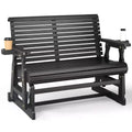 Karl Home | 48 in. Solid Wood Patio Glider Bench with Cup Holder