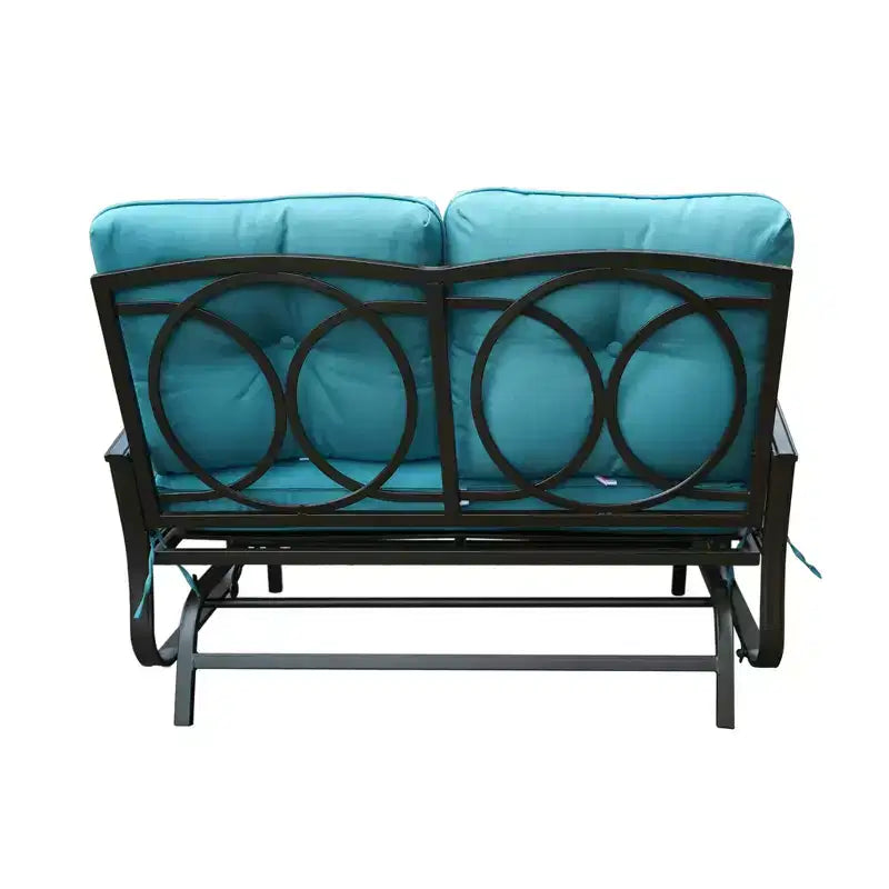 Banc planeur de patio Kozyard Cozy – Causeuse à bascule d'extérieur avec un cadre robuste et des sièges rembourrés confortables, parfaite pour le patio ou le porche.