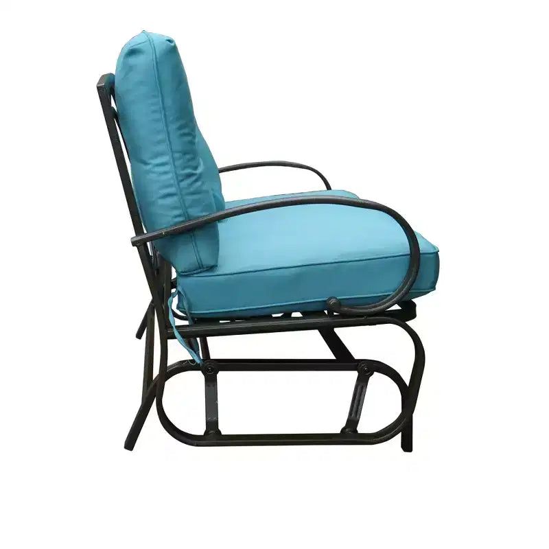 Banc planeur de patio Kozyard Cozy – Causeuse à bascule d'extérieur avec un cadre robuste et des sièges rembourrés confortables, parfaite pour le patio ou le porche.