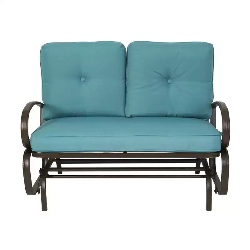 Banc planeur de patio Kozyard Cozy – Causeuse à bascule d'extérieur avec un cadre robuste et des sièges rembourrés confortables, parfaite pour le patio ou le porche.