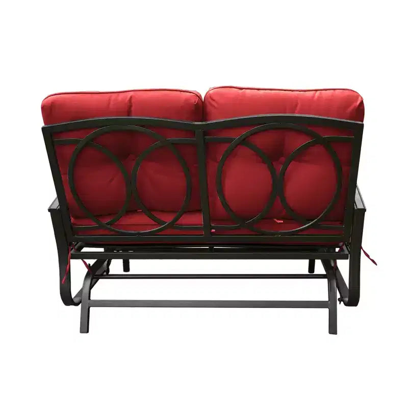 Banc planeur de patio Kozyard Cozy – Causeuse à bascule d'extérieur avec un cadre robuste et des sièges rembourrés confortables, parfaite pour le patio ou le porche.