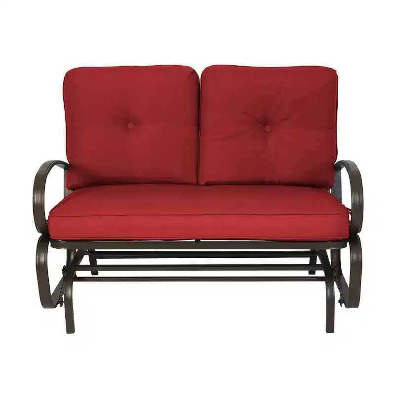 Banc planeur de patio Kozyard Cozy – Causeuse à bascule d'extérieur avec un cadre robuste et des sièges rembourrés confortables, parfaite pour le patio ou le porche.
