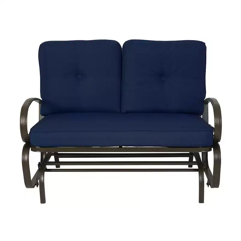 Banc planeur de patio Kozyard Cozy – Causeuse à bascule d'extérieur avec un cadre robuste et des sièges rembourrés confortables, parfaite pour le patio ou le porche.