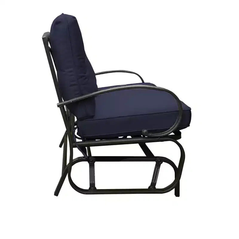 Banc planeur de patio Kozyard Cozy – Causeuse à bascule d'extérieur avec un cadre robuste et des sièges rembourrés confortables, parfaite pour le patio ou le porche.