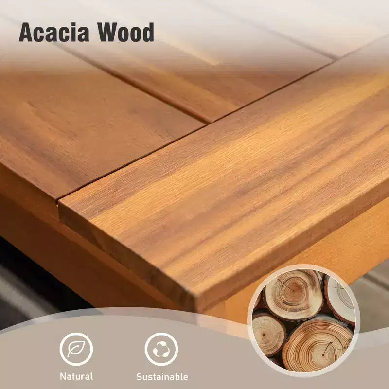 Banc long et étroit en acacia, sans dossier, résistant aux intempéries, pour patio ou jardin, par Captiva Designs