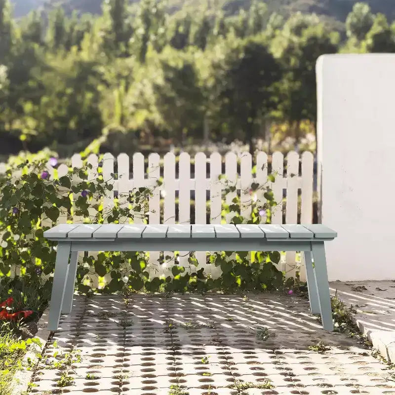 Banc en bois d'extérieur VINGLI, banc de salle à manger sans dossier pour 2 personnes de 45 pouces, banc de patio extérieur résistant aux intempéries pour véranda, entrée, jardin (1, Gris)