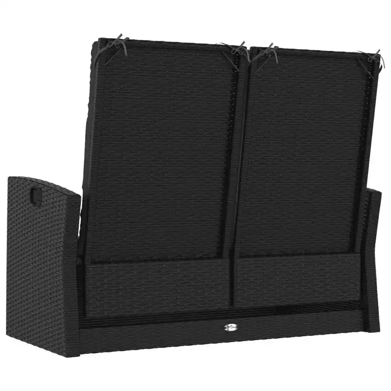 vidaXL Causeuse d'extérieur Banc de jardin en rotin avec coussins Noir Résine tressée
