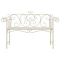 vidaXL Patio Bench Metal Scrolling Garden Bench Chair Metal Antique White